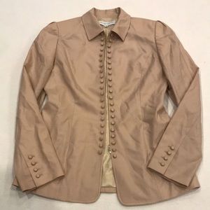 Carolina Herrera tan wool button blazer size 4